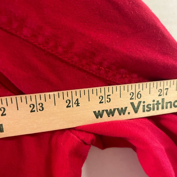 CLASSIC BLUES RED DENIM SHACKET BUTTON POCKETS 2X vintage - Picture 6 of 8